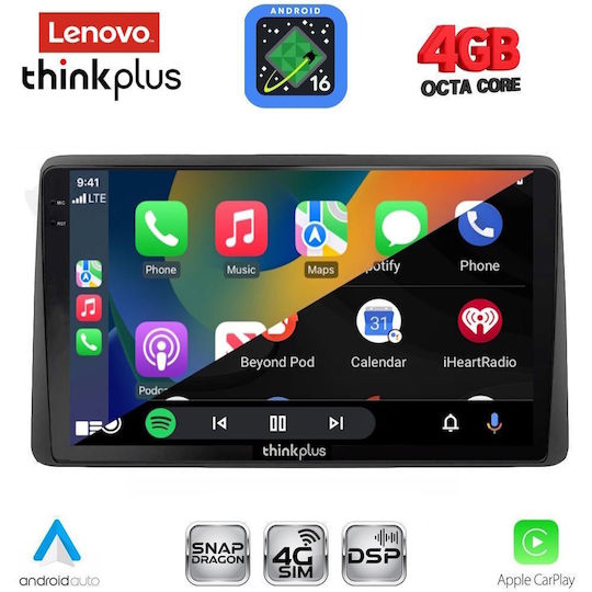 Lenovo Автомобилна Аудио Система за Dacia Duster 2019-2026 (Bluetooth/USB/WiFi/GPS/Apple CarPlay/Android Auto) с Touch Screen 10"
