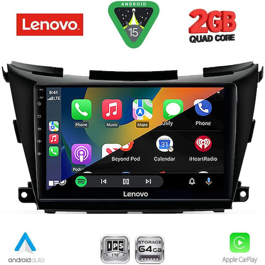 Lenovo Автомобилна Аудио Система за Nissan Murano 2017-2025 (Bluetooth/USB/Вграден Wi-Fi/GPS/Apple CarPlay/Android Auto) с Touch Screen 9"