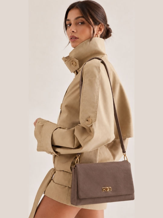 Fabric Women's Shoulder Crossbody Brown Bag