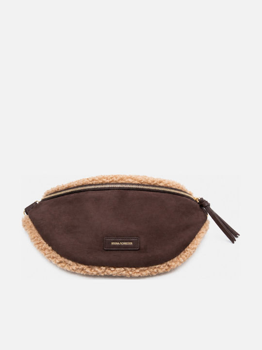 Fabric Fur Women's Shoulder Bag Suede Brown