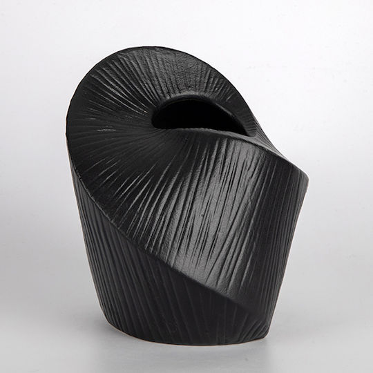 Vază Decorativă Ceramică Neagră 15.1x12.6xÎ15.2cm