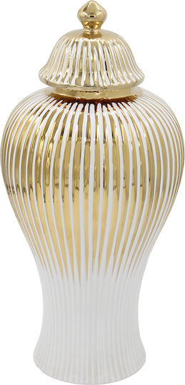 Keskor Decorative Vase Ceramic White 20x20xH42cm