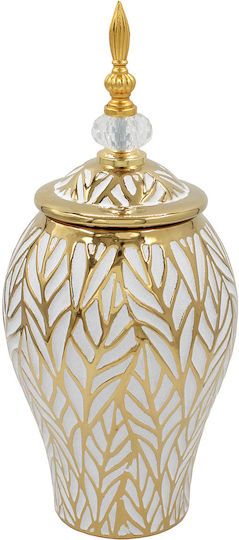 Keskor Decorative Vase Ceramic White 16x16xH36cm