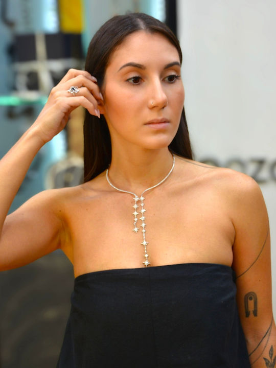 Mentzos Choker Silver With Zircon Mentzos Choker Silver With Zircon
