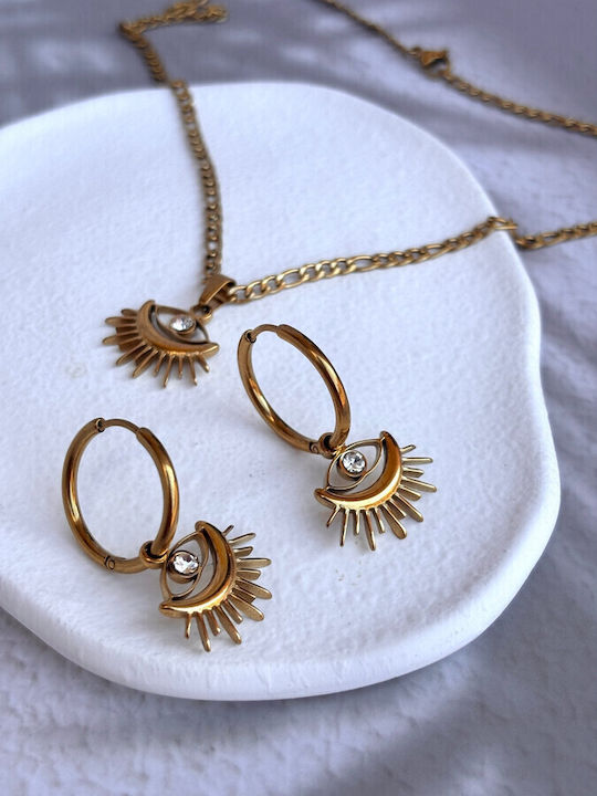 Duestelle Italia Necklace Eye From Gold Plated Steel