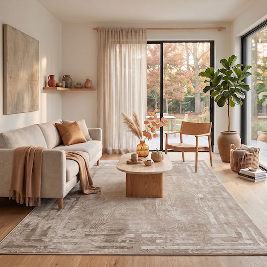Beauty Home 9257 Rechteckiger Beiger Wohnzimmer Teppich 133x190cm Beauty Home 9257 Rechteckiger Beiger Wohnzimmer Teppich 133x190cm