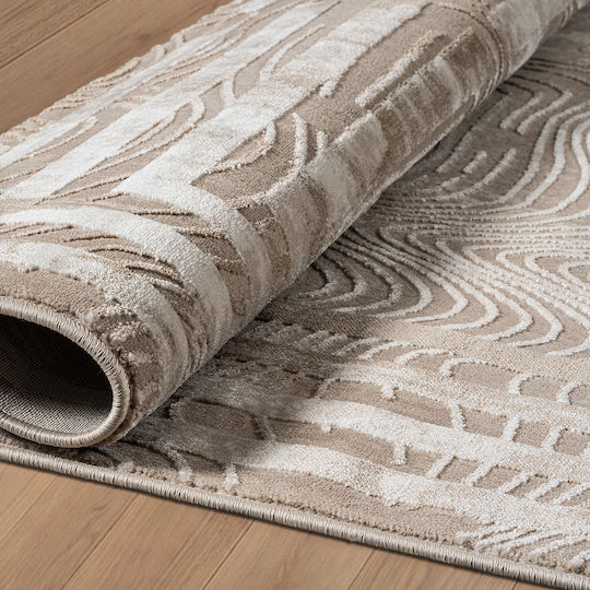 Beauty Home 9257 Rechteckiger Beiger Wohnzimmer Teppich 133x190cm