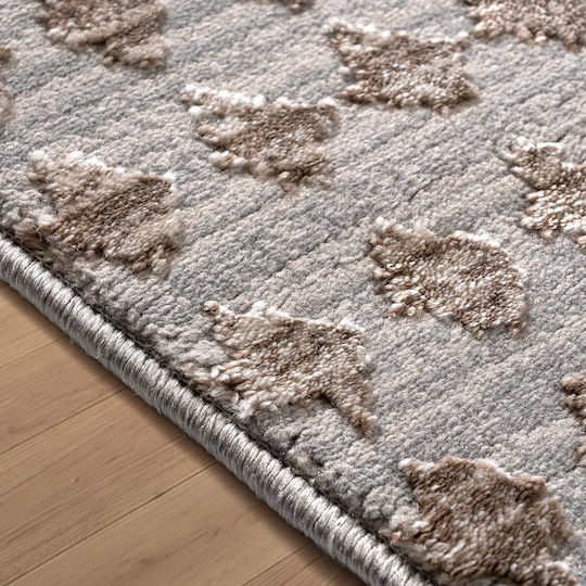 Beauty Home 9445 Rechteckiger Beigen und Grau Wohnzimmer Teppich 133x190cm