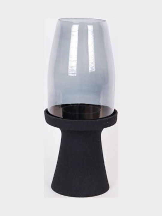Kerzenhalter Glas in Schwarz Farbe 18x14,5x41cm