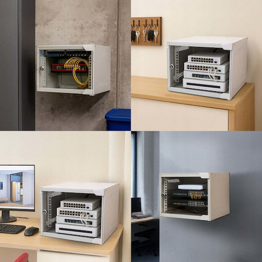 Extralink Wandmontierter Rack-Schrank 6U Graue