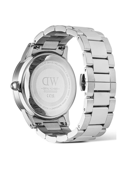 Daniel Wellington Men's Watch 40mm Battery with Silver Metal Bracelet