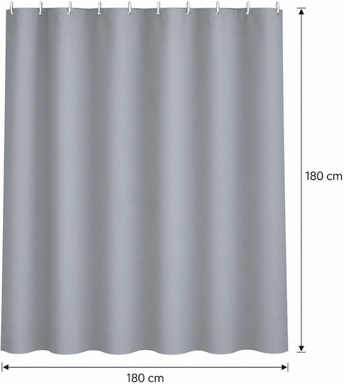 MRShome Duschvorhang 180x180cm Grauer