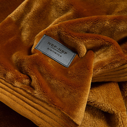 Nef-Nef Homeware Velosso Velvet Blanket Super King 230x240cm Camel