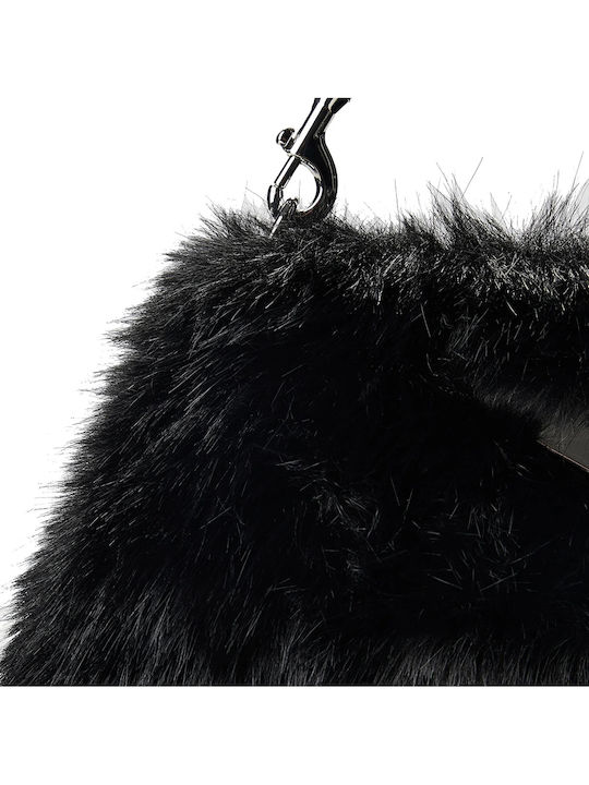 Black Faux Fur Women's Shoulder Bag