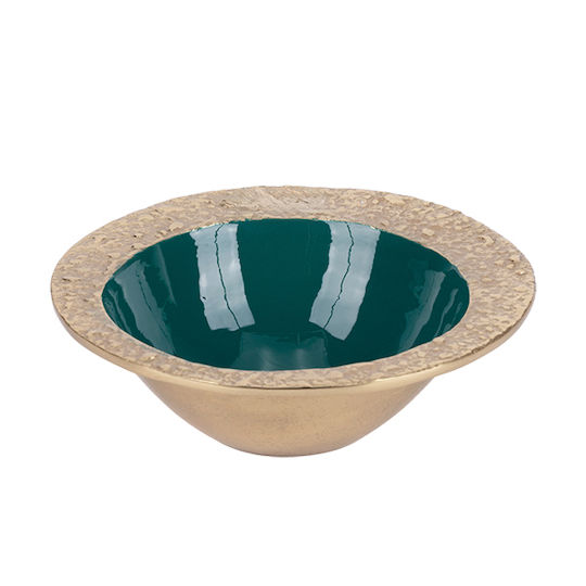 Bol Decorativ Metalic Ecru 20.5x7x6cm