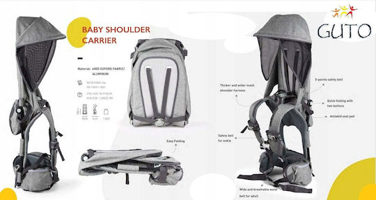 Guto Hiking Ram Кенгуру Раници Сив с Максимално Тегло 1.4kg