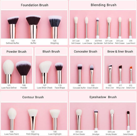 Jessup Beauty Професионален Комплект с Четки за Грим 25бр