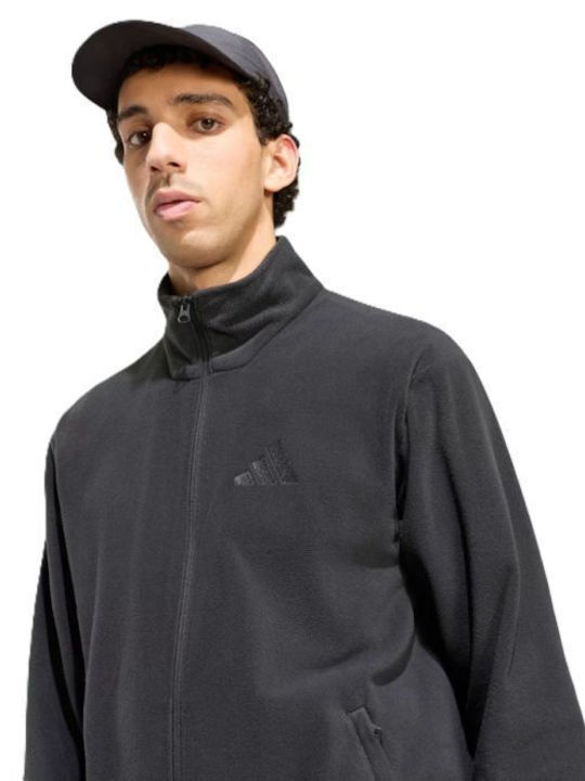 Essentials Herren Fleecejacke Schwarz