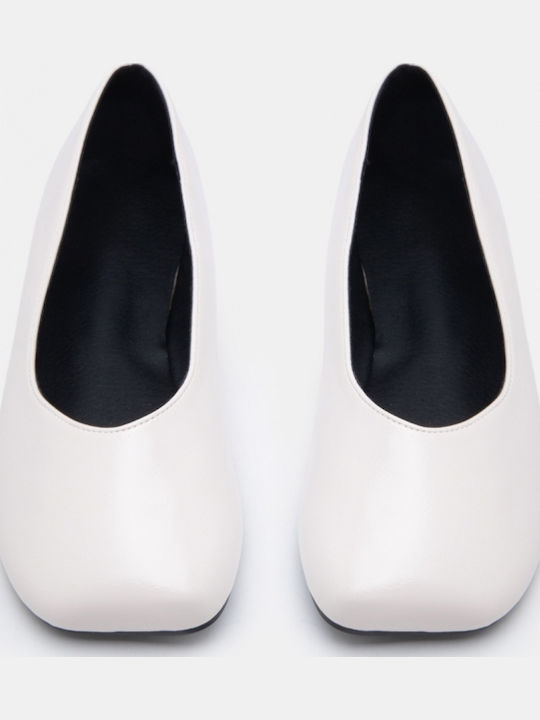 Damen Ballerinas Spitz zulaufend Weiße