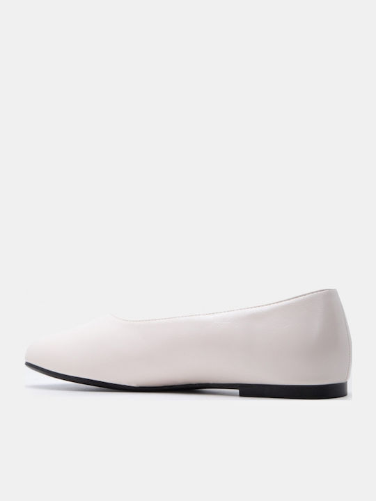 Damen Ballerinas Spitz zulaufend Weiße