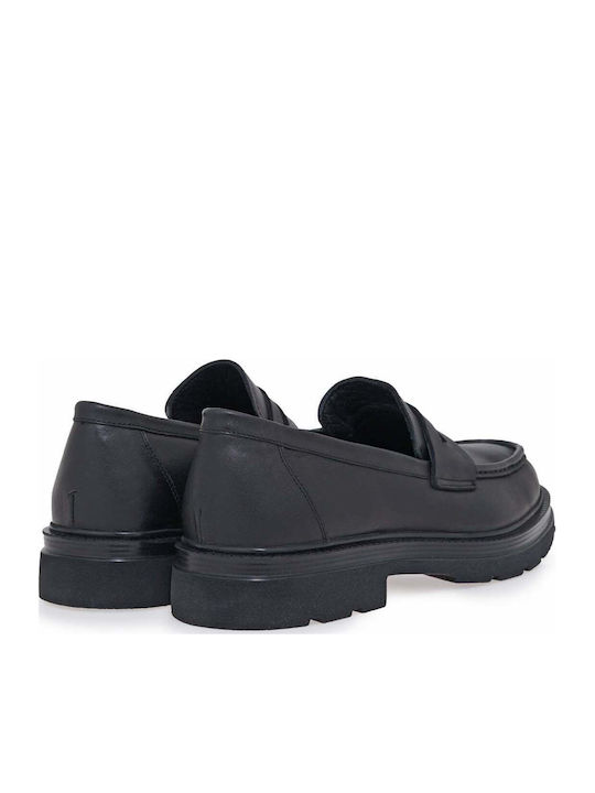 Δερμάτινα Ανδρικά Loafers σε Μαύρο Χρώμα
