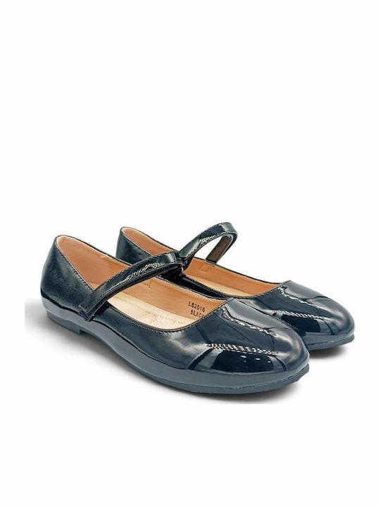 Kids Pumps & Ballerinas Anatomic With Hoop & Loop Closure Patent Leather Black