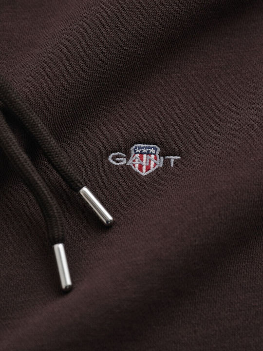 Gant Shield Sweatshirt für Damen Braune mit Kapuze