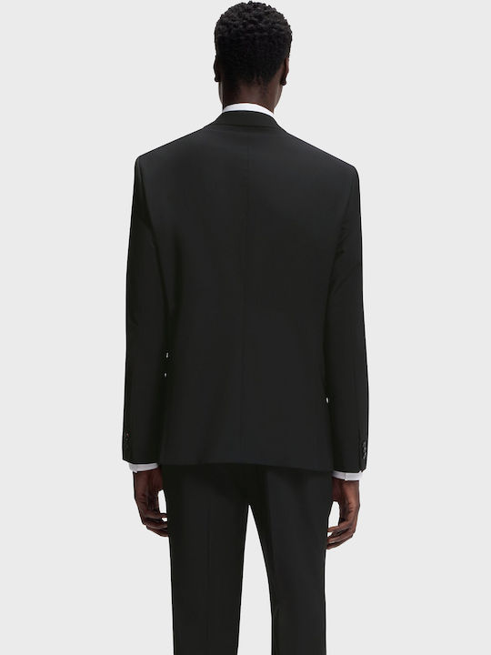 Winter Men's Suit with Slim Fit Black