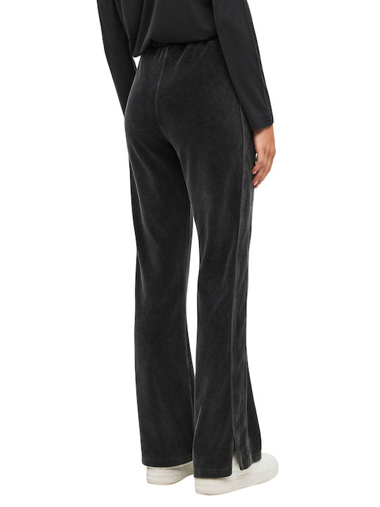 Velvet Flared Sweatpants Black