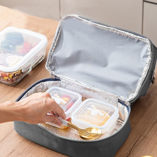 Lean Toys Schulische Isolierte Kinder Lunchtasche Handtasche 3lt Graue 25x16x27cm