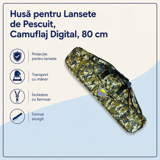 Husă pentru undițe Digital Camuflaj 80 Cm
