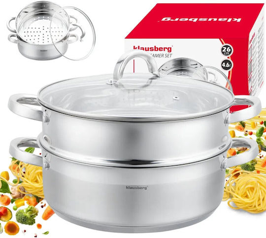 Klausberg Дълбока тенджера на пара от неръждаема стомана 4.6lt /