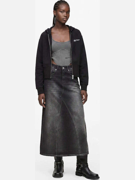 Women's Sweatshirt Cardigan Black