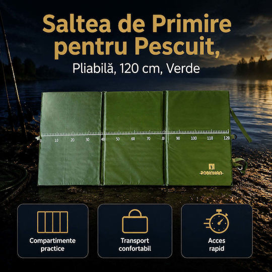 Saltea De Aterizare Pescuit Pliabilă 120 Cm Verde