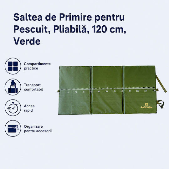 Saltea De Aterizare Pescuit Pliabilă 120 Cm Verde