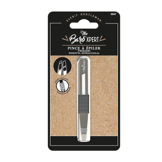 The Barb' Xpert Augenbrauenpinzette mit Gebogener Spitze Silber
