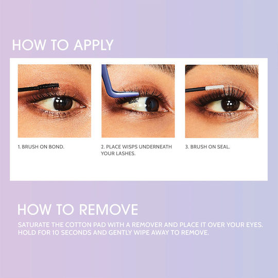 Kiss Falscara Kit Underlashes My Face Falscara Eyelash Starter Kit Kit applying Μαύρες