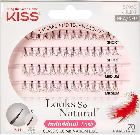 Kiss Looks So Natural Gene False Magnetice Smocuri Individuale Negre 70 Bucăți