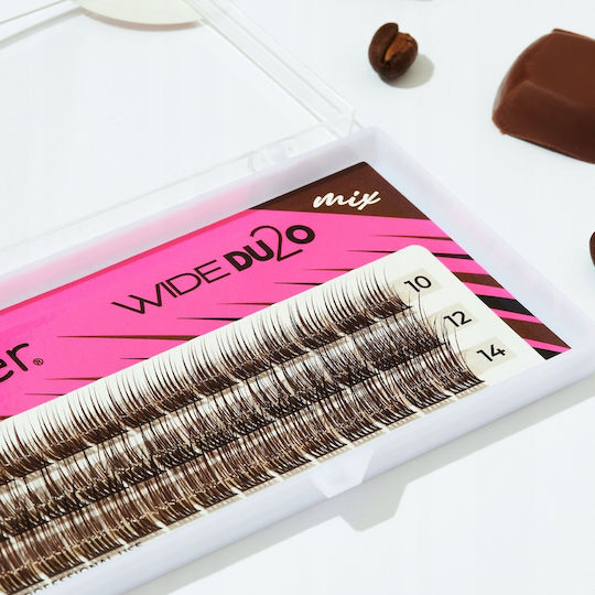 Clavier Weit Du2o Braune C Wimpern 10d Volumen Cluster Wimpern Mix 10 12 14mm