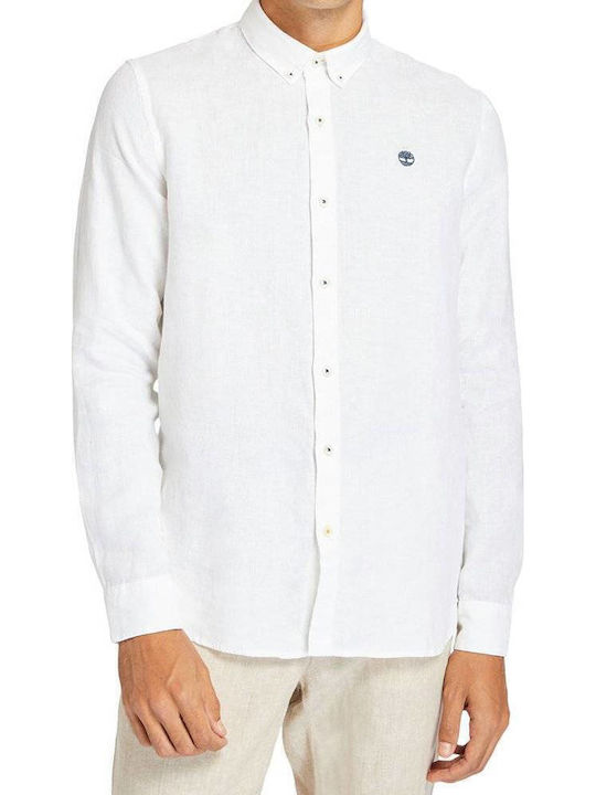 Mill Long-sleeved Linen Shirt White