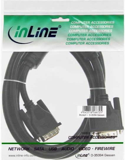 InLine DVI-Kabel DVI-D-Stecker - DVI-D-Stecker 3m Schwarz 17783