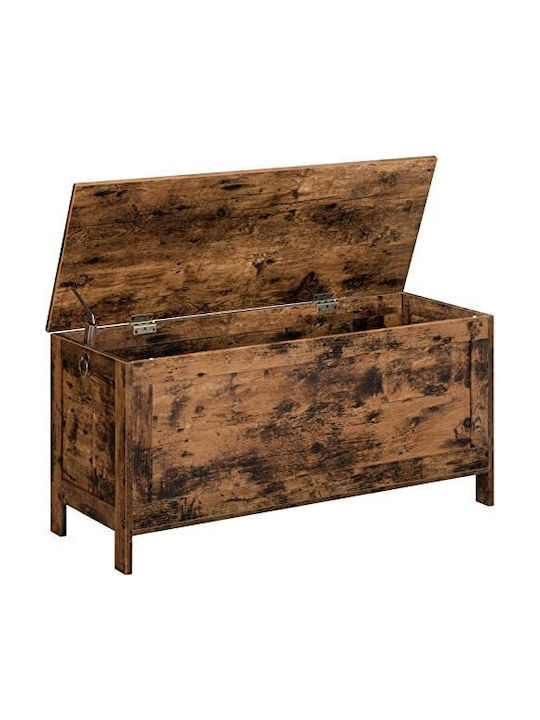 Outdoor Wooden Bench With Chest And Cushions 100x40x48cm