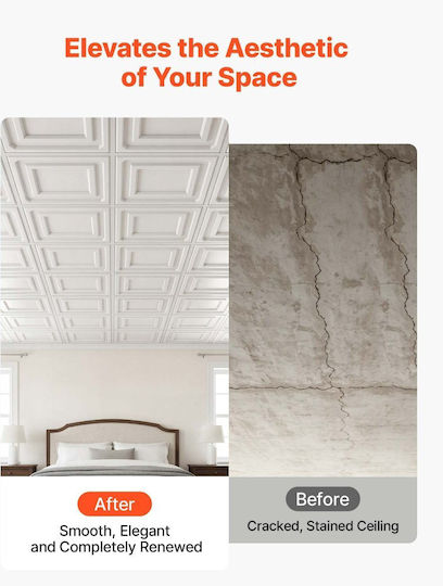 3D Wall Panels from PVC with Glue Paintable White 60.5x121.5cm 12 Pieces