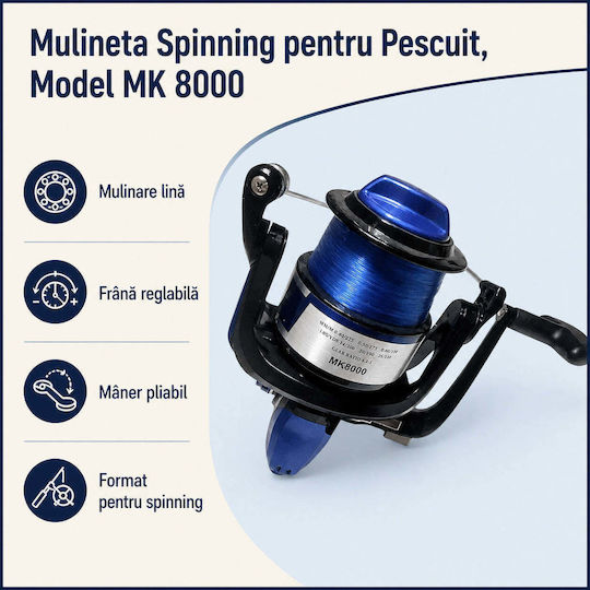 8000 Mulinetă de pescuit pentru Spinning