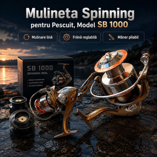 1000 Mulinetă de pescuit pentru Spinning