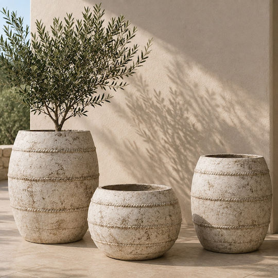 Artekko Concrete Flower Pot Beige 41x41x45.5cm