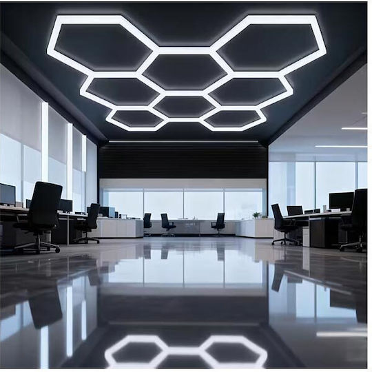 Led Екзагонално Осветление За Таван Ефект Пчелна Кошер 280w 6500k 257.6x244.4 Cm Aria Trade