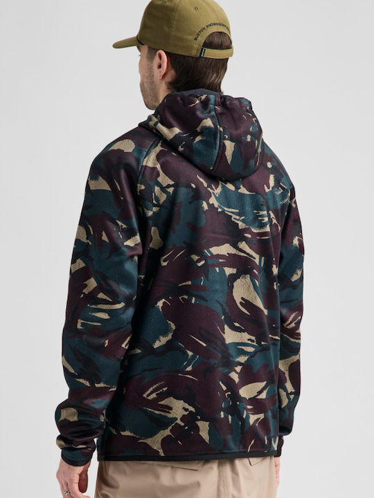 Herren Fleecejacke mit Kapuze Seersucker Camo