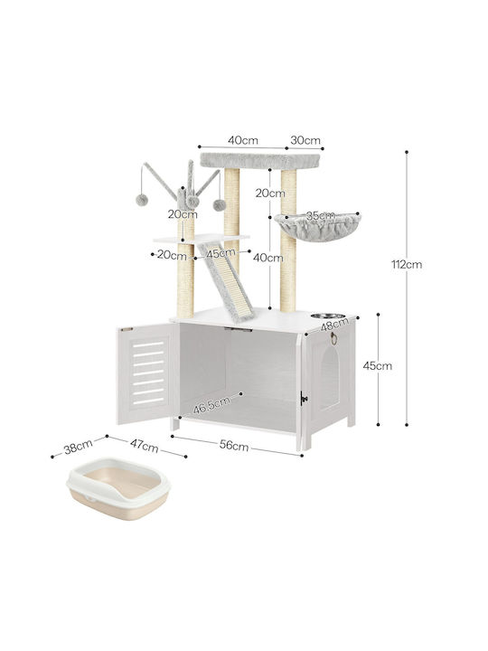 Hoobro Ονυχοδρόμιο Γατόδεντρο Λευκό 56x48x112εκ.