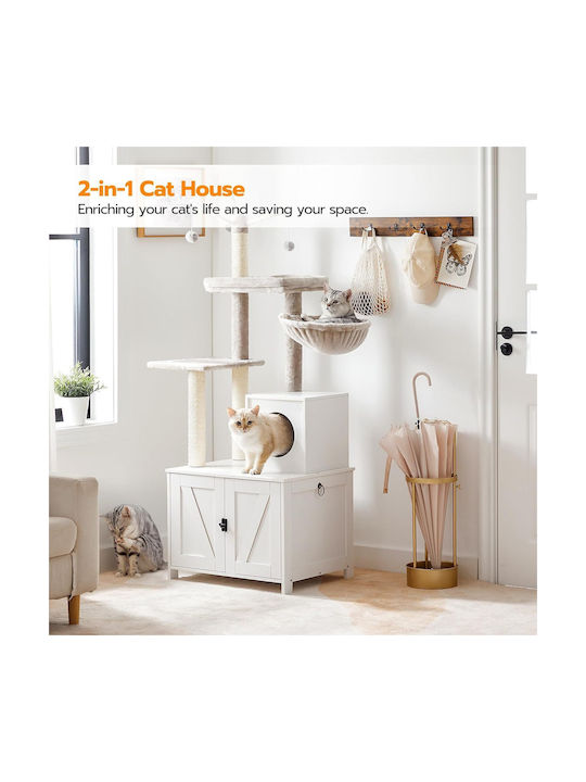 Hoobro Scratching Post Cat Tree Beige 60x48x150cm